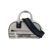 Christian Dior Vibe Zip Bowling Bag Oblique Perforated and Embossed Calfskin Small — thumbnail 1