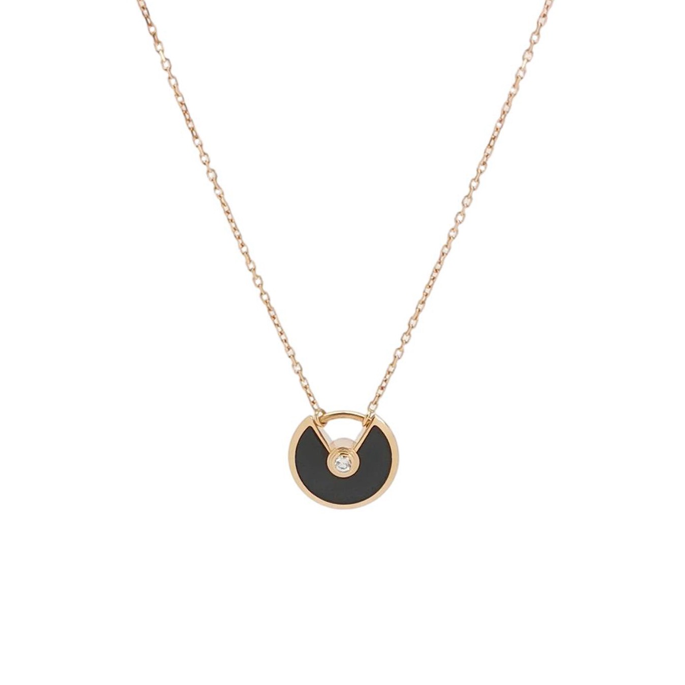 Cartier Amulette de Cartier Pendant Necklace 18K Rose Gold with Onyx and Diamond XS — photo 1 of 6