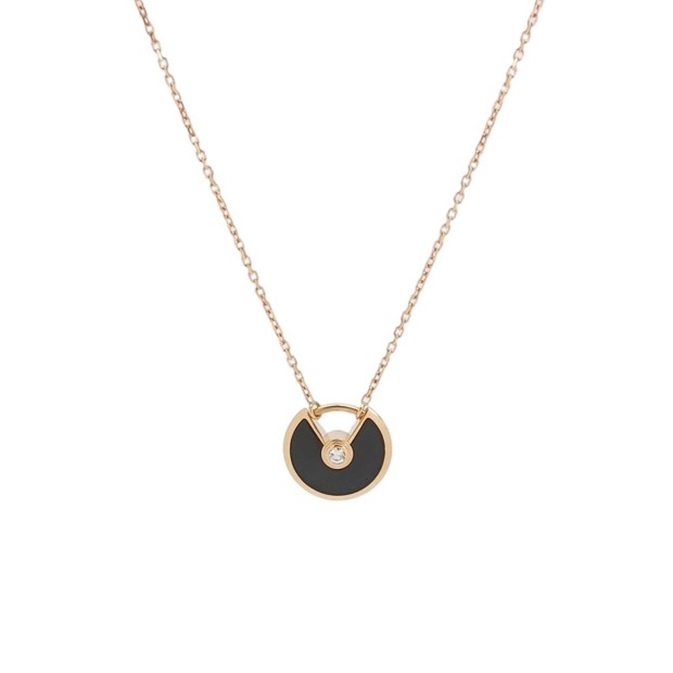 Cartier Amulette de Cartier Pendant Necklace 18K Rose Gold with Onyx and Diamond XS — pre-owned, Vierlot