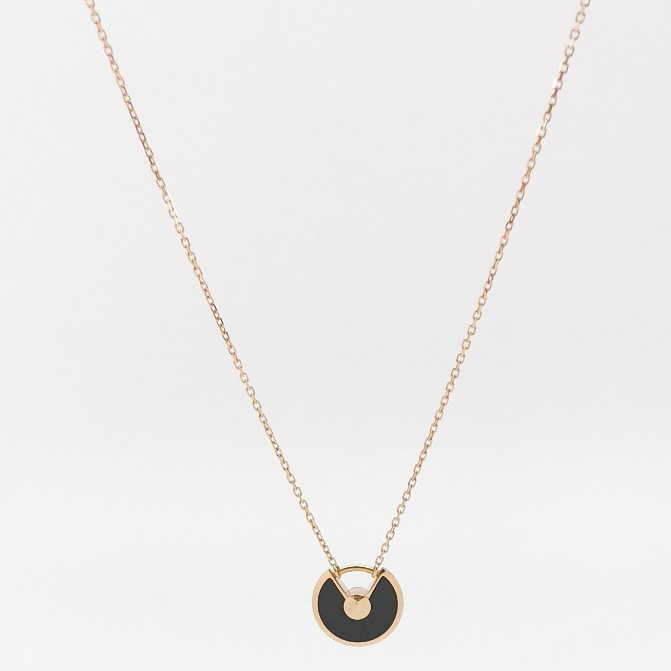 Cartier Amulette de Cartier Pendant Necklace 18K Rose Gold with Onyx and Diamond XS — photo 3 of 6