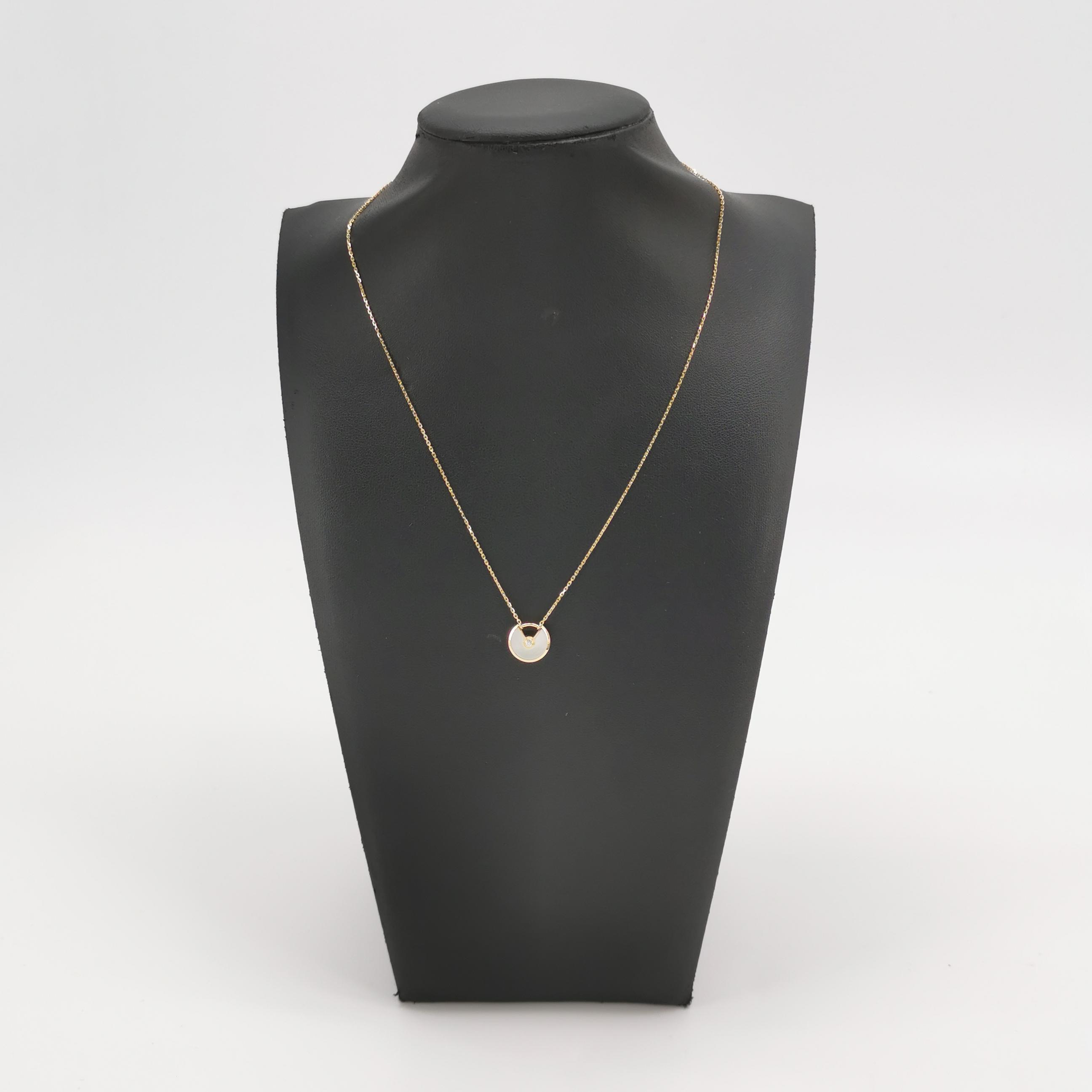 Cartier Amulette de Cartier Pendant Necklace 18K Yellow Gold with Mother of Pearl and Diamond XS — photo 2 of 7