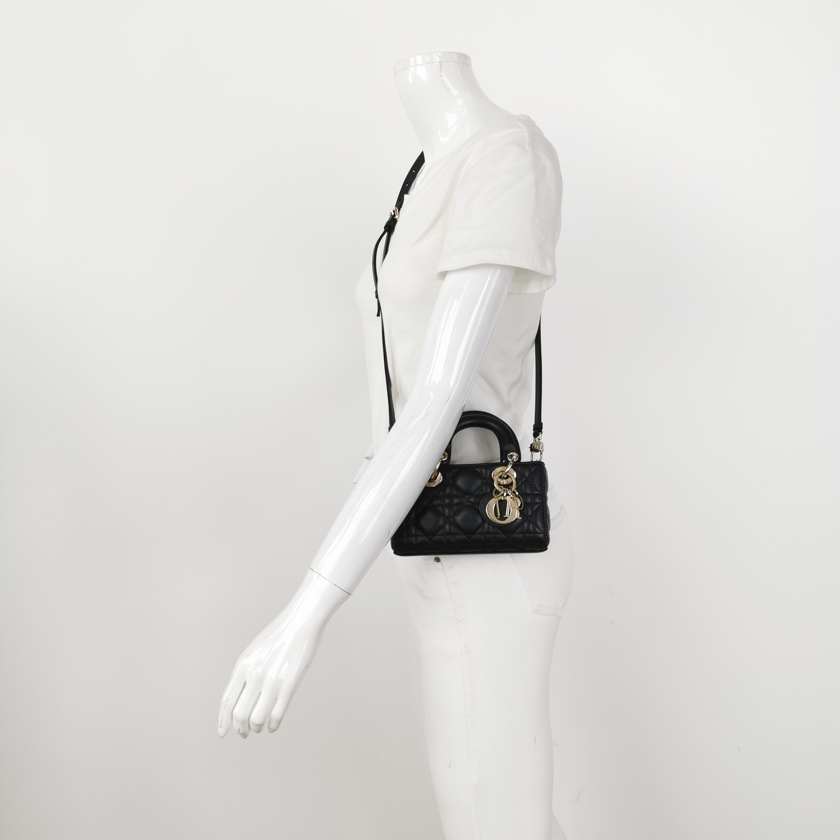 Dior Lady D-Joy Bag Cannage Quilt Lambskin Micro — alternate view