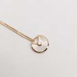 Cartier Amulette de Cartier Pendant Necklace 18K Yellow Gold with Mother of Pearl and Diamond XS — thumbnail 7