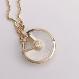 Cartier Amulette de Cartier Pendant Necklace 18K Yellow Gold with Mother of Pearl and Diamond XS — thumbnail 6