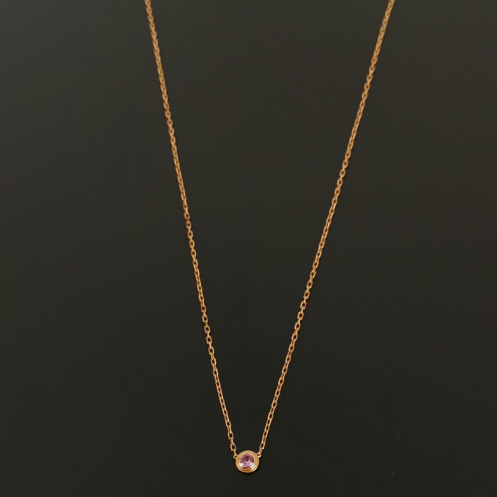 Cartier Cartier D'Amour Pendant Necklace 18K Rose Gold with Pink Sapphire Small — photo 4 of 7