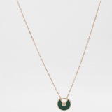 Cartier Amulette de Cartier Pendant Necklace 18K Rose Gold with Malachite and Diamond XS — thumbnail 5