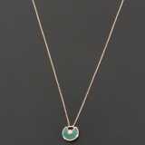 Cartier Amulette de Cartier Pendant Necklace 18K Rose Gold with Malachite and Diamond XS — thumbnail 4