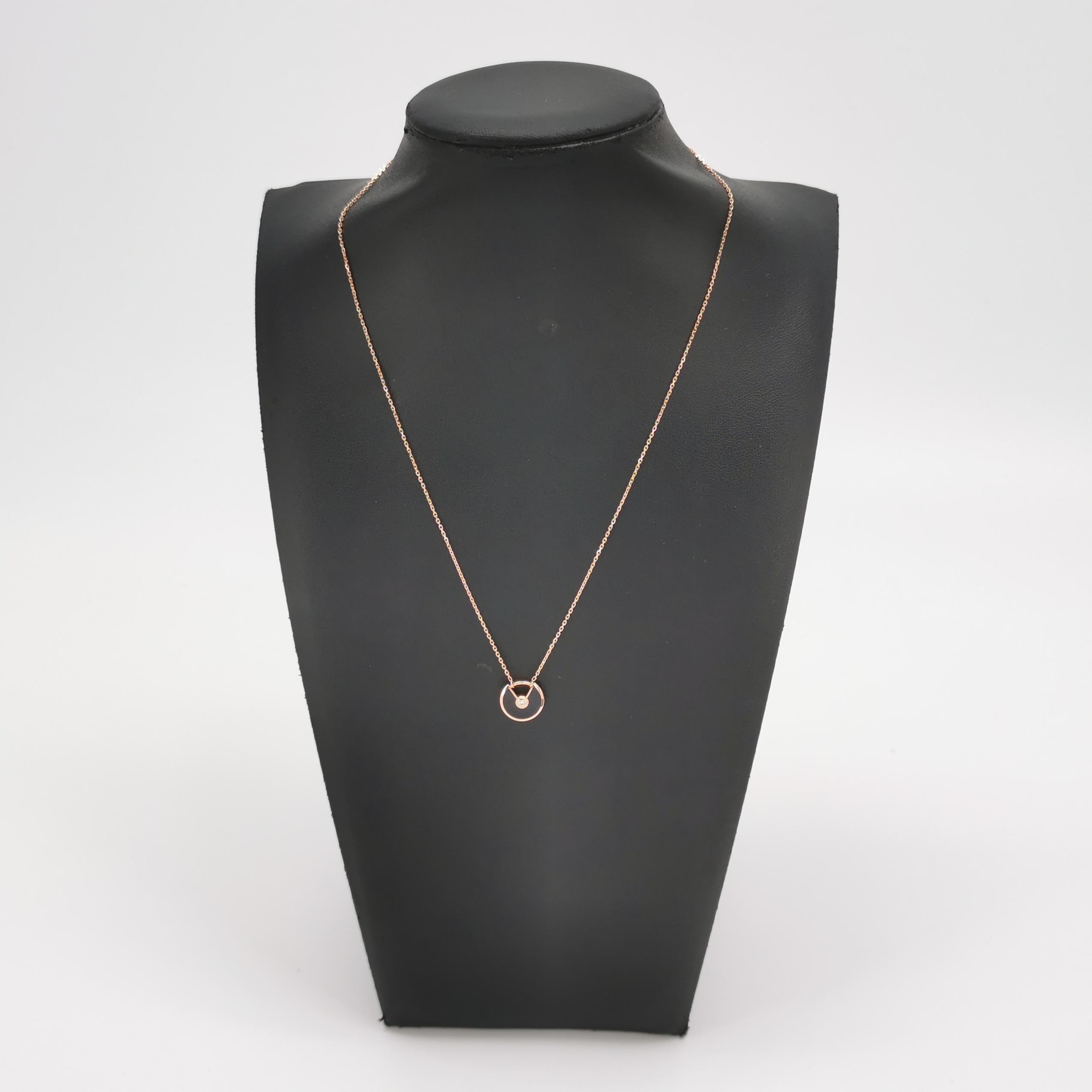 Cartier Amulette de Cartier Pendant Necklace 18K Rose Gold with Onyx and Diamond XS — photo 2 of 6