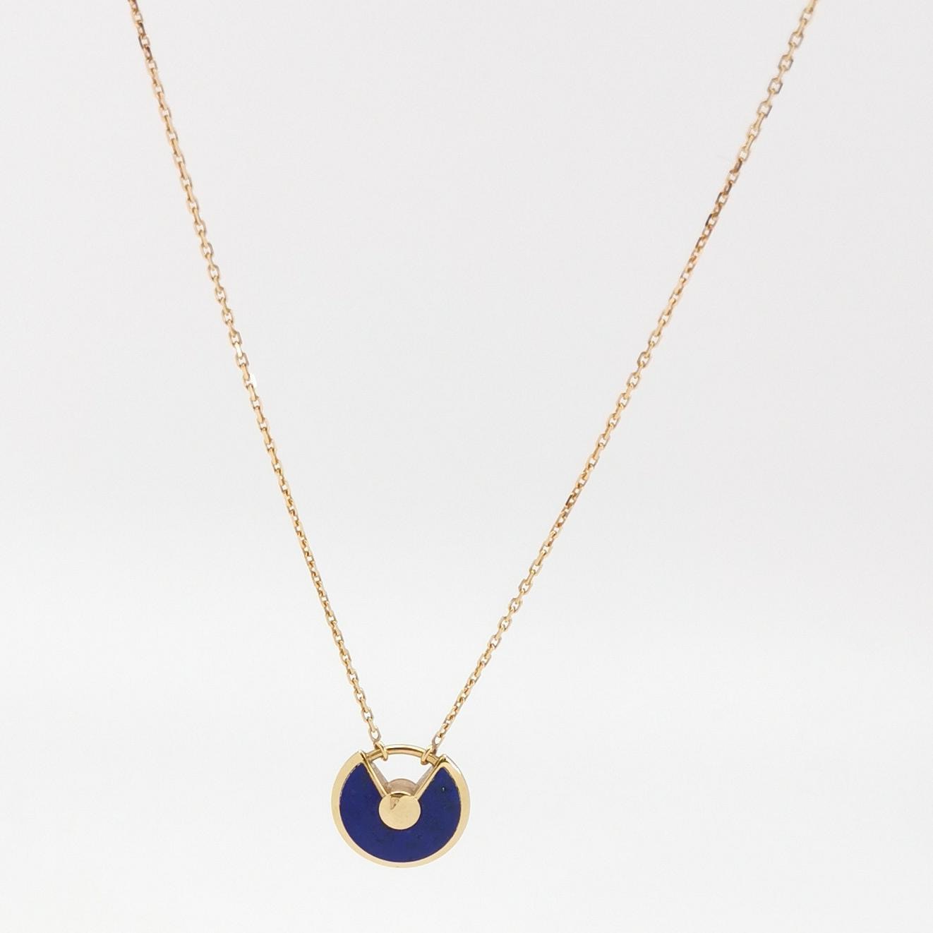 Cartier Amulette de Cartier Pendant Necklace 18K Yellow Gold with Lapis Lazuli and Diamond XS — photo 5 of 7
