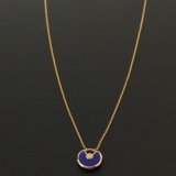 Cartier Amulette de Cartier Pendant Necklace 18K Yellow Gold with Lapis Lazuli and Diamond XS — thumbnail 4