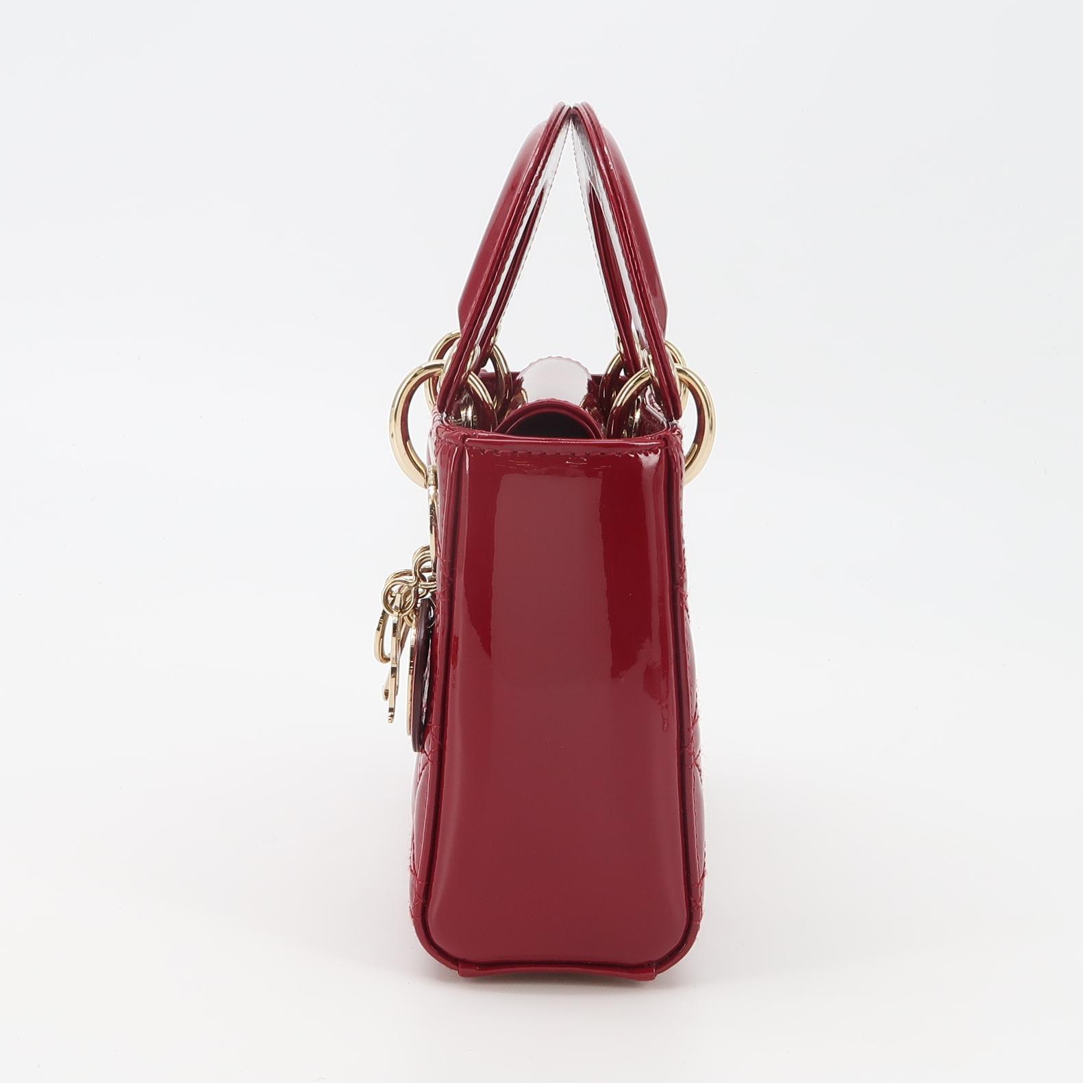 Dior Lady Dior Chain Bag Cannage Quilt Patent Mini — photo 4 of 17