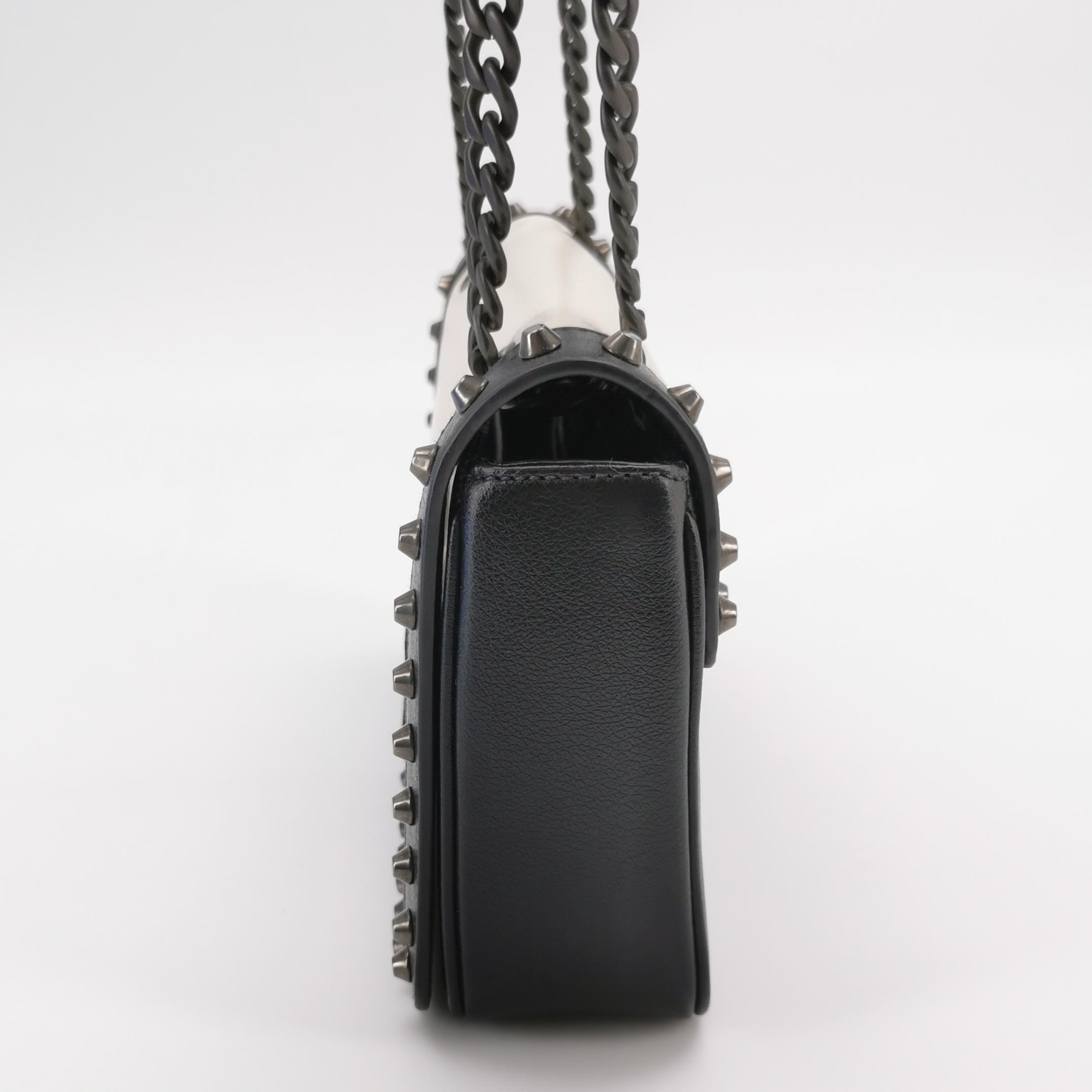 Prada Chain Flap Bag Studded Glace Calf Small — photo 3 of 25
