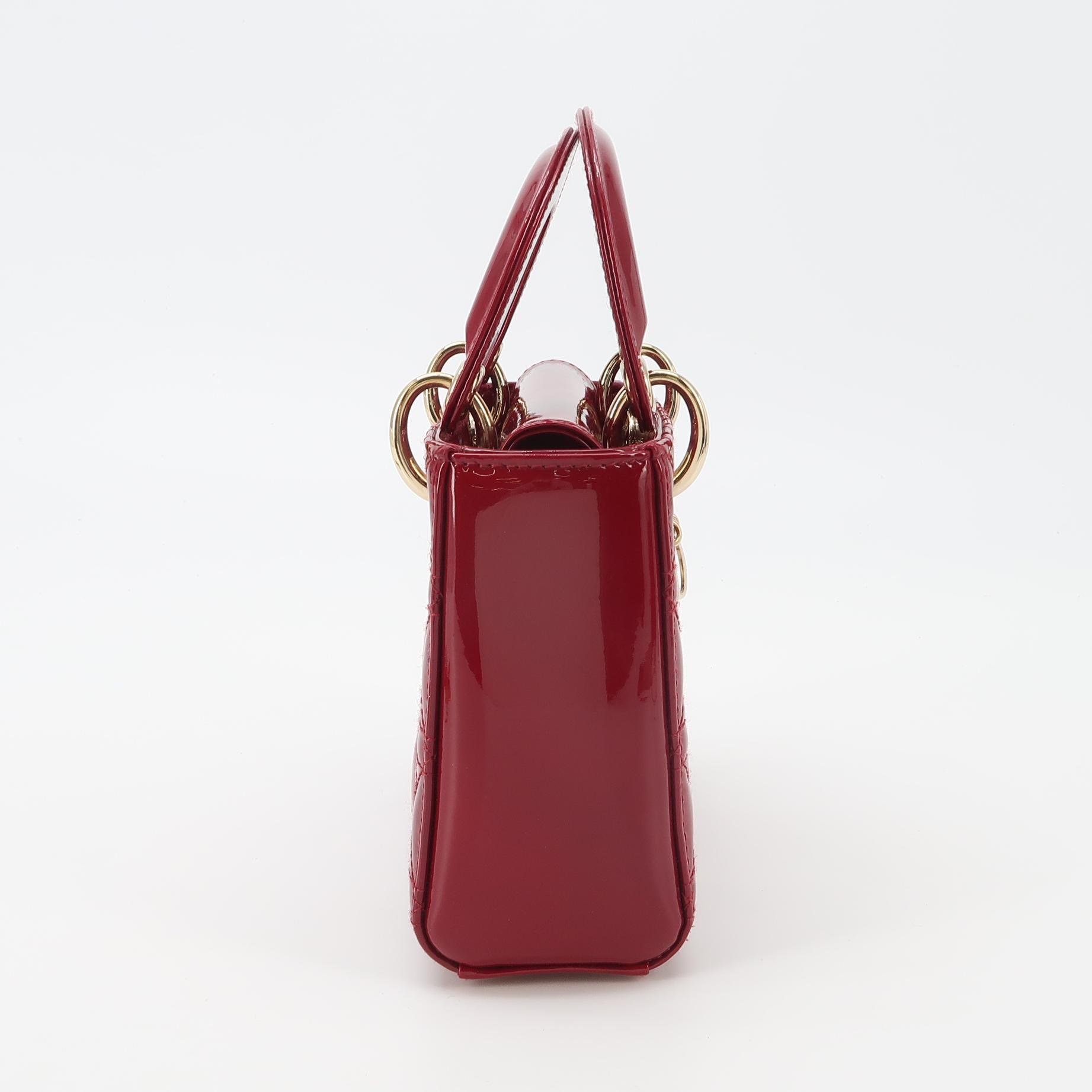 Dior Lady Dior Chain Bag Cannage Quilt Patent Mini — photo 3 of 17