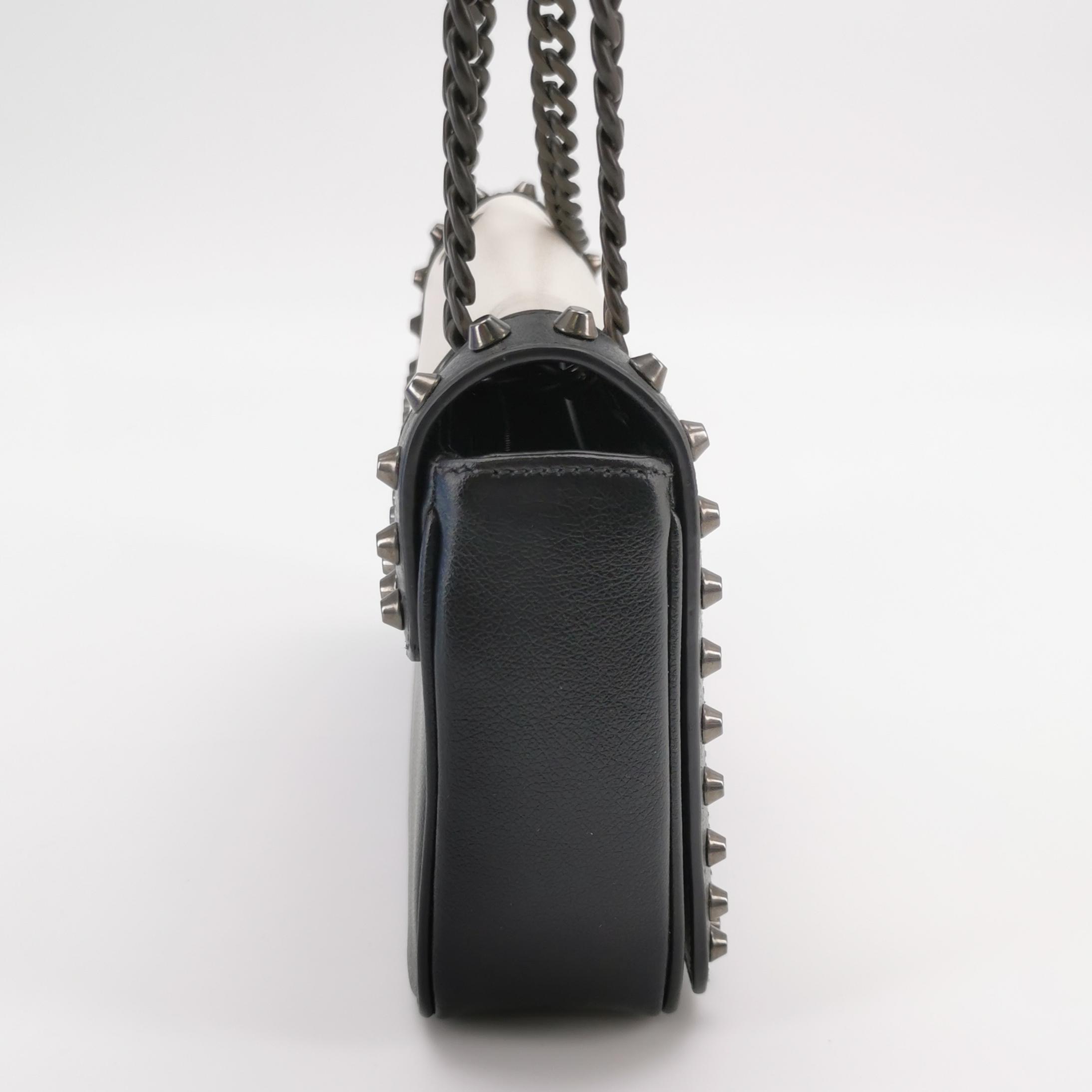 Prada Chain Flap Bag Studded Glace Calf Small — photo 4 of 25