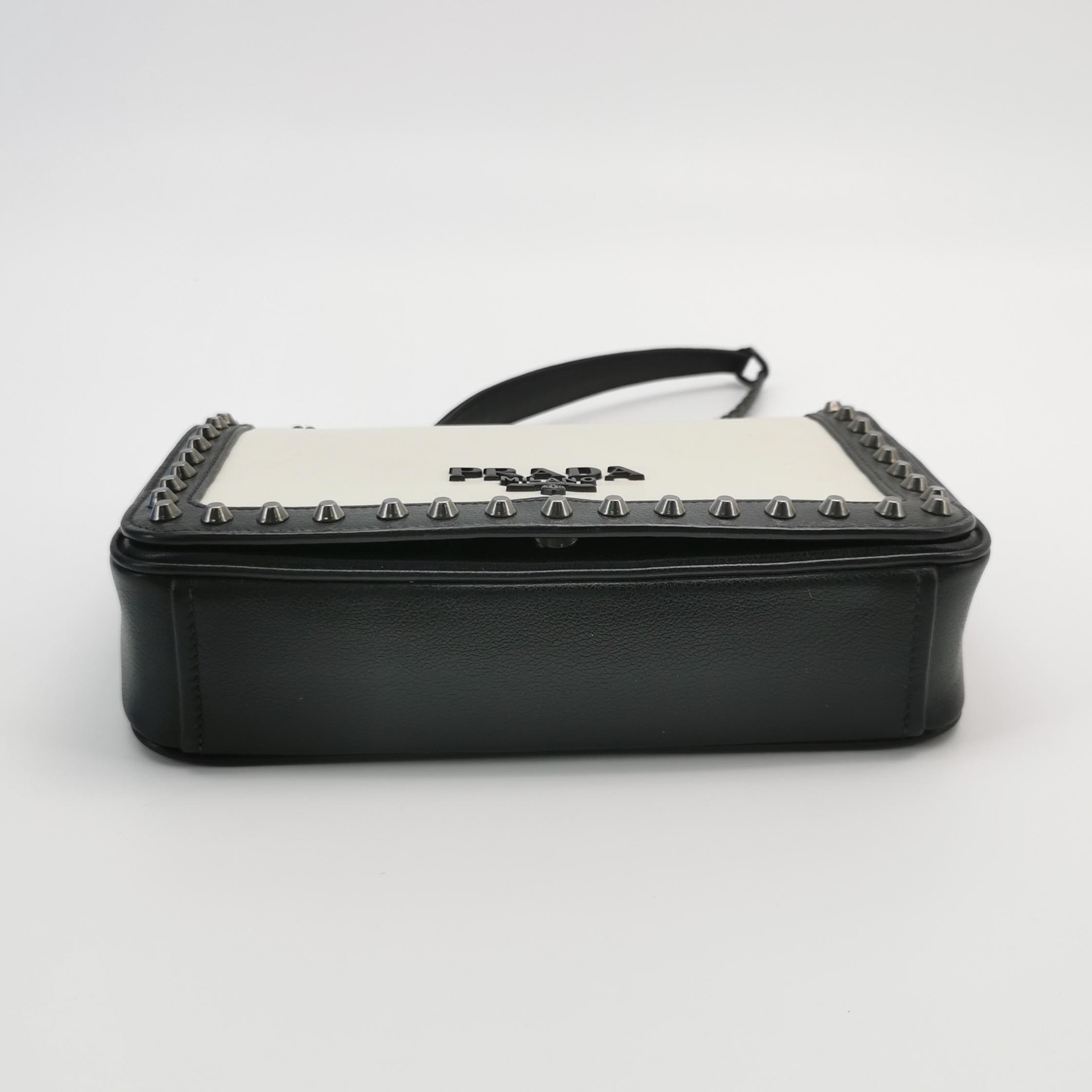 Prada Chain Flap Bag Studded Glace Calf Small — photo 6 of 25