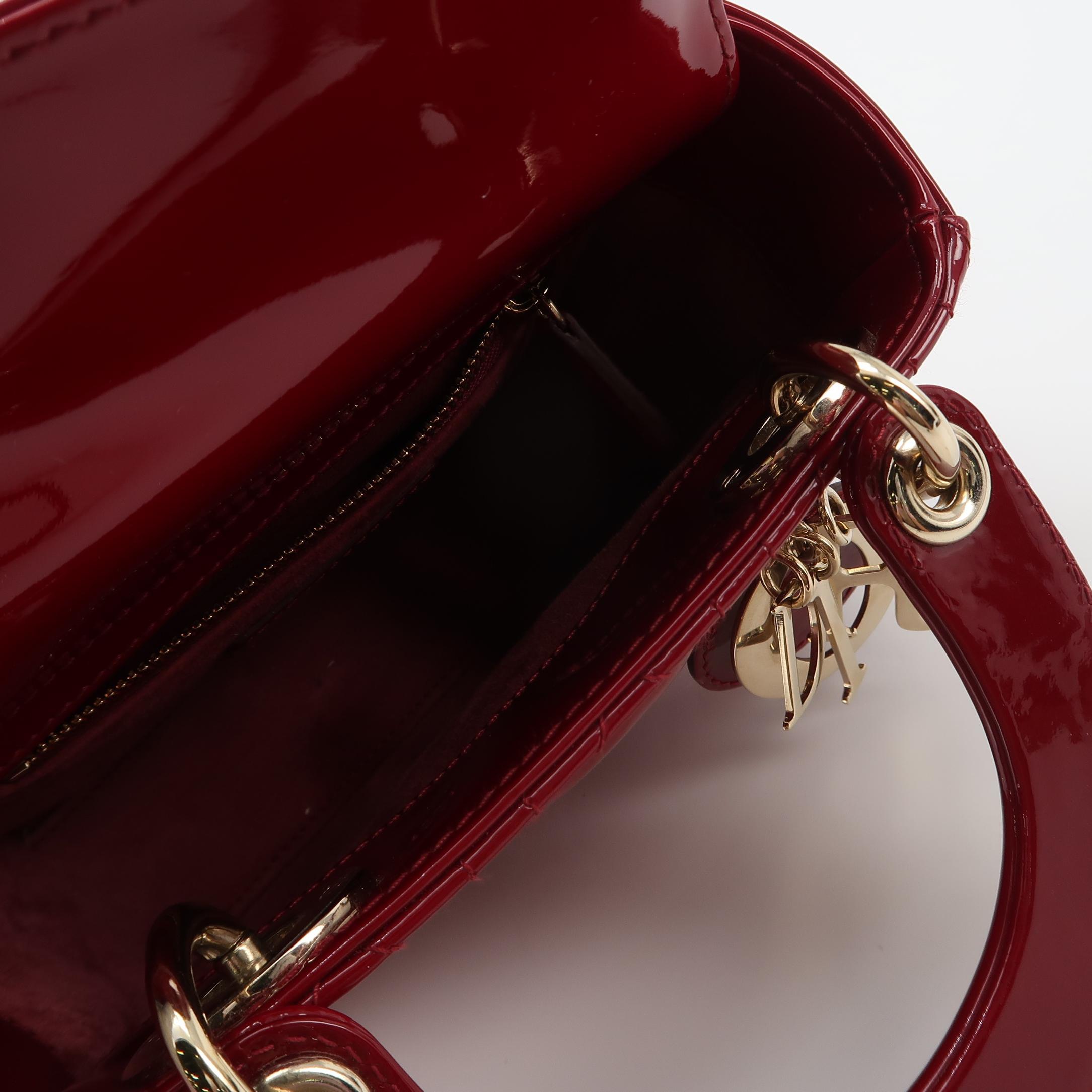 Dior Lady Dior Chain Bag Cannage Quilt Patent Mini — photo 8 of 17