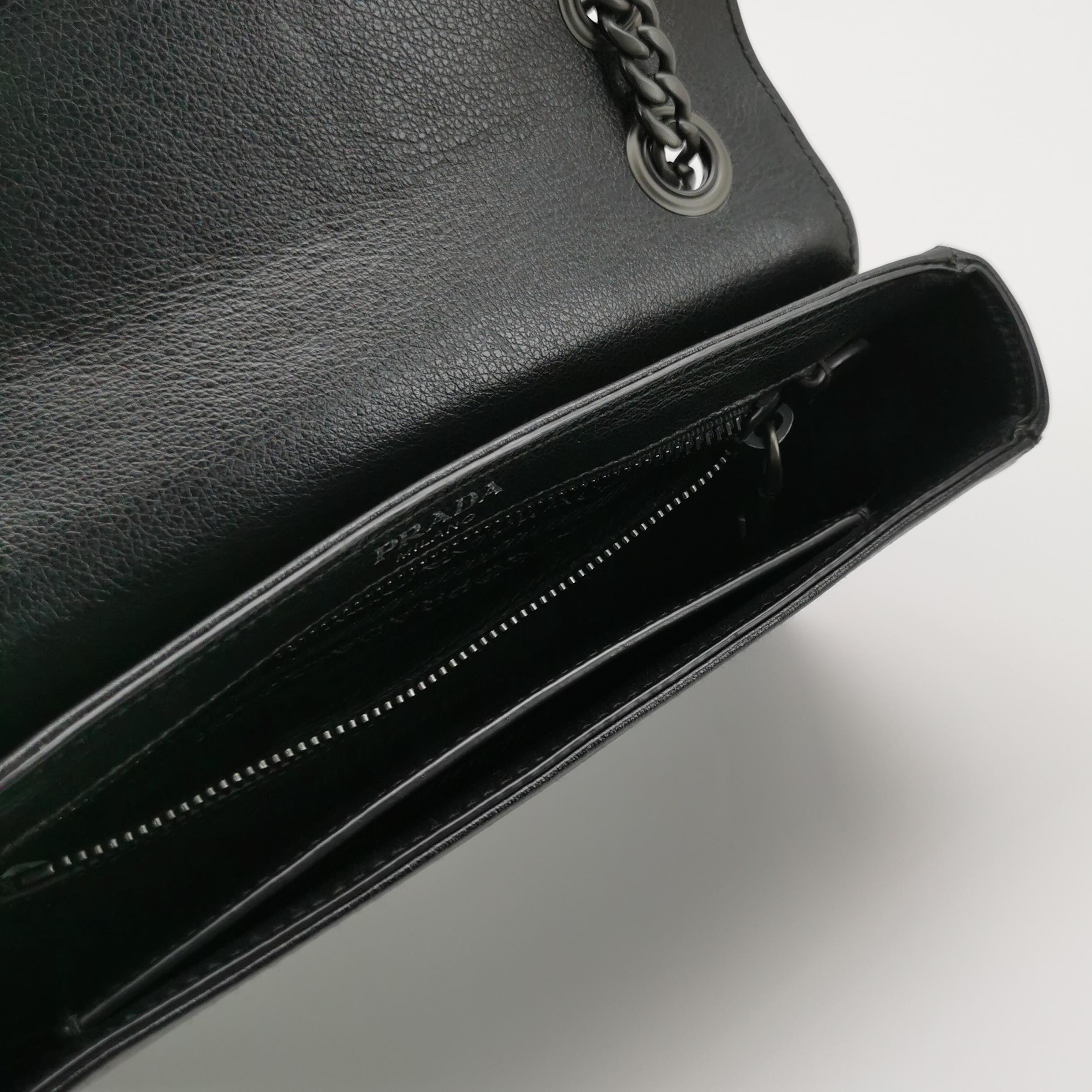 Prada Chain Flap Bag Studded Glace Calf Small — photo 7 of 25