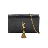 Saint Laurent(YSL) Classic Monogram Tassel Crossbody Bag Crocodile Embossed Leather Medium — thumbnail 1