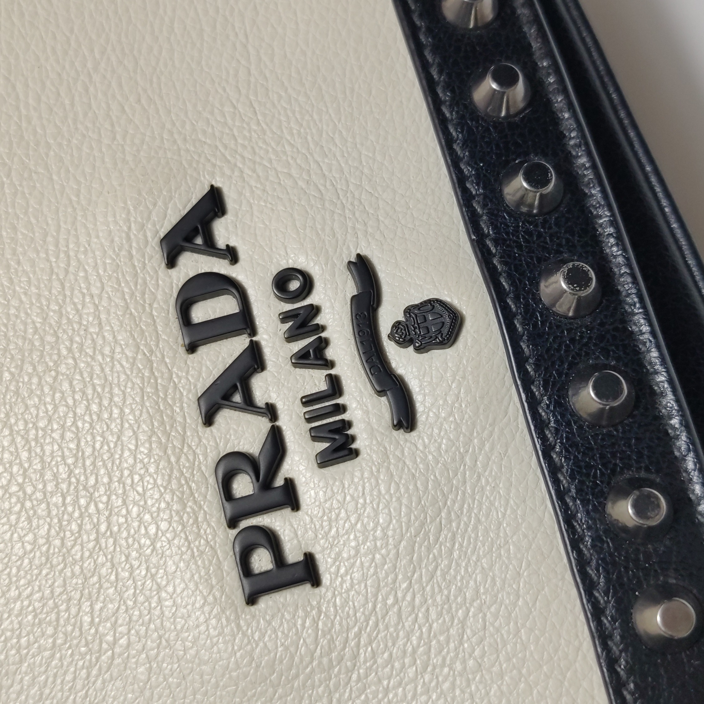 Prada Chain Flap Bag Studded Glace Calf Small — photo 12 of 25