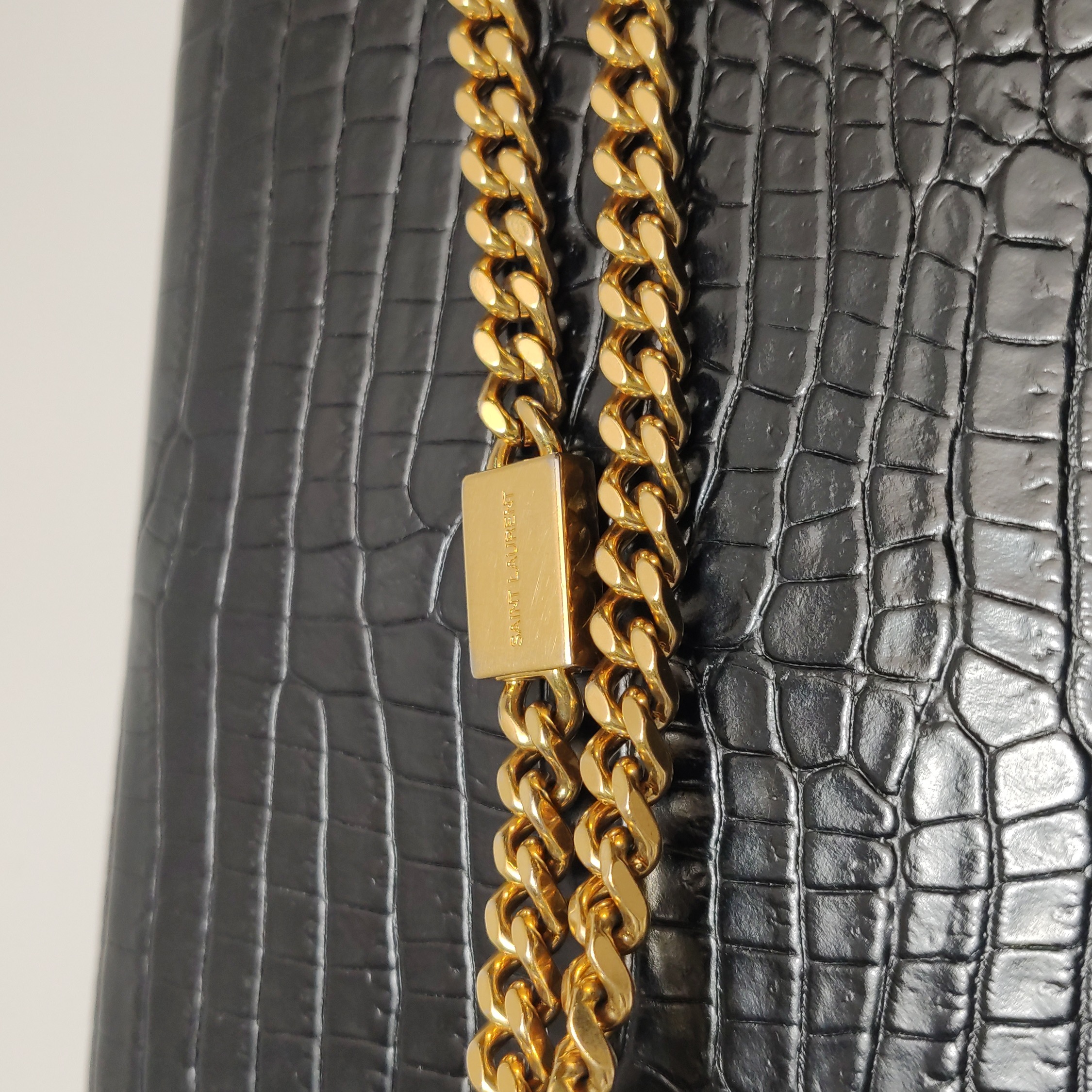 Saint Laurent(YSL) Classic Monogram Tassel Crossbody Bag Crocodile Embossed Leather Medium