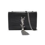 Saint Laurent(YSL) Classic Monogram Tassel Crossbody Bag Crocodile Embossed Leather Small — thumbnail 1