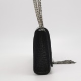 Saint Laurent(YSL) Classic Monogram Tassel Crossbody Bag Crocodile Embossed Leather Small — thumbnail 4