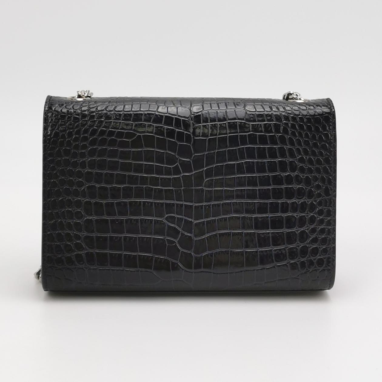 Saint Laurent(YSL) Classic Monogram Tassel Crossbody Bag Crocodile Embossed Leather Small