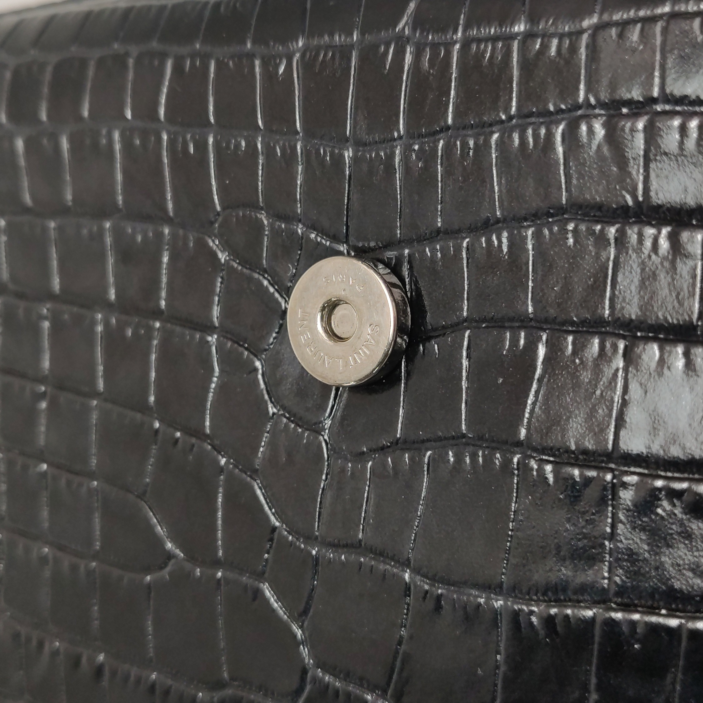Saint Laurent(YSL) Classic Monogram Tassel Crossbody Bag Crocodile Embossed Leather Small
