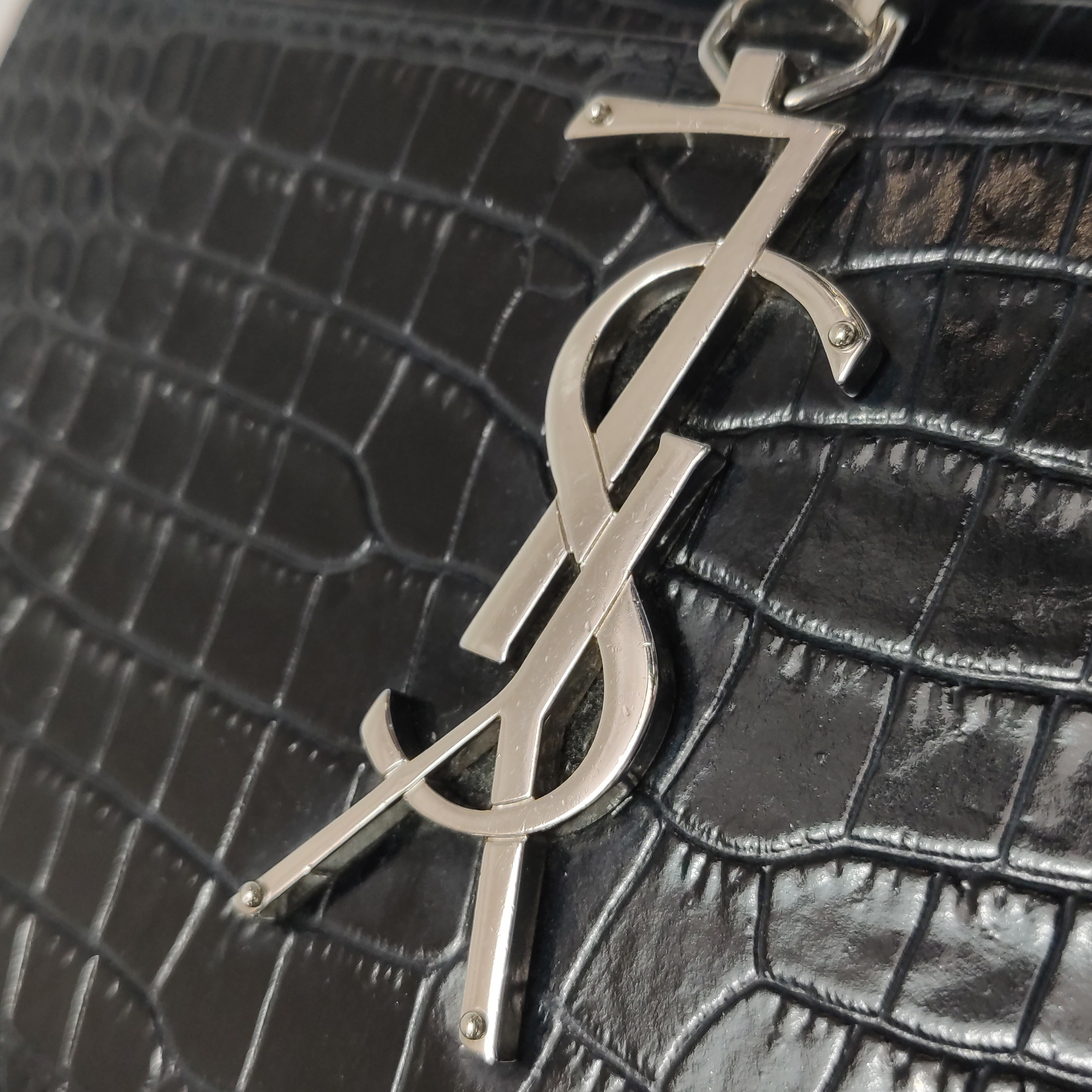 Saint Laurent(YSL) Classic Monogram Tassel Crossbody Bag Crocodile Embossed Leather Small