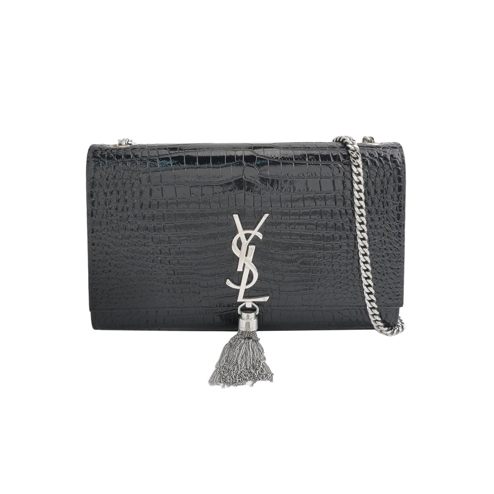 Saint Laurent(YSL) Classic Monogram Tassel Crossbody Bag Crocodile Embossed Leather Medium