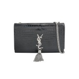 Saint Laurent(YSL) Classic Monogram Tassel Crossbody Bag Crocodile Embossed Leather Medium — thumbnail 1