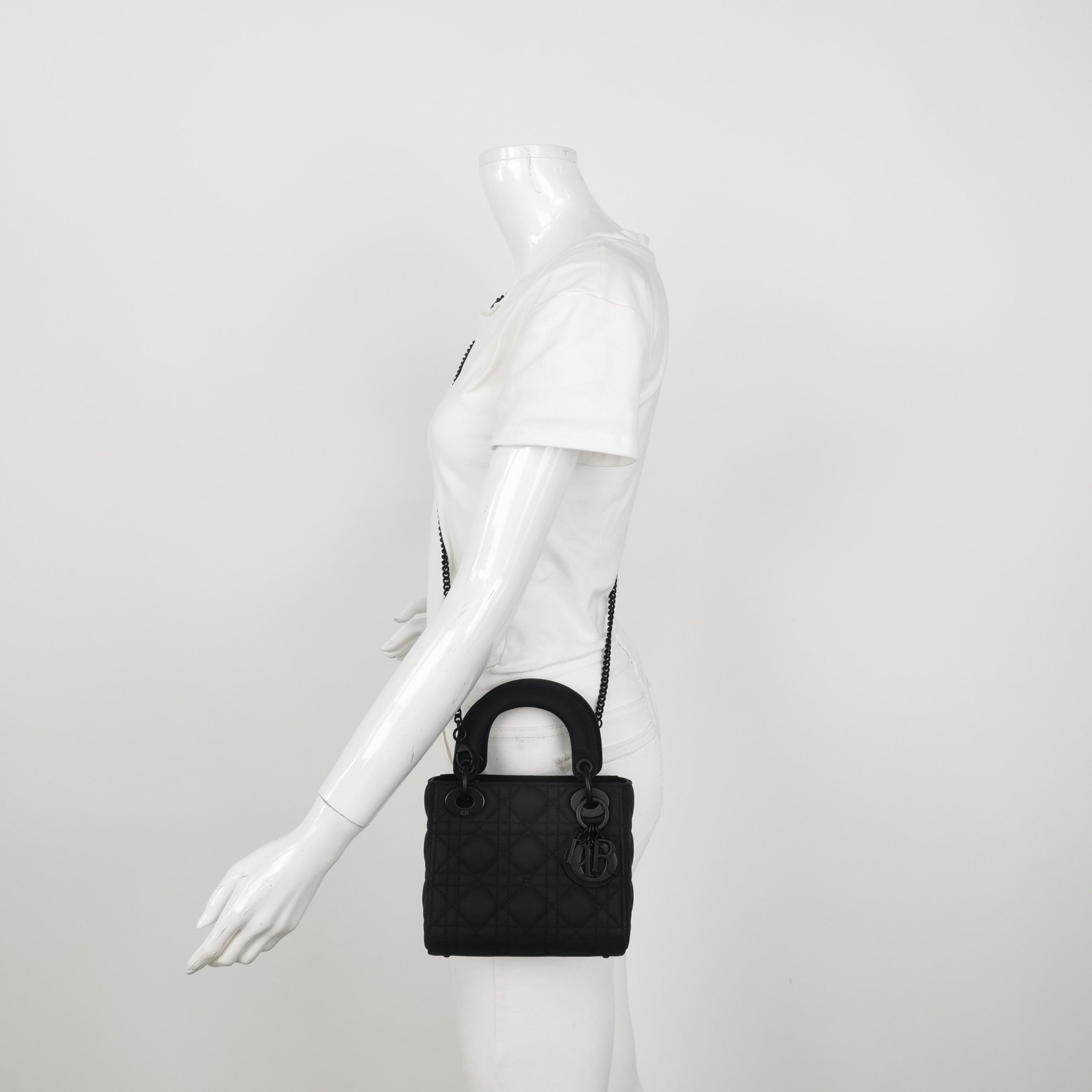 Dior Ultra Matte Lady Dior Chain Bag Cannage Quilt Calfskin Mini — alternate view
