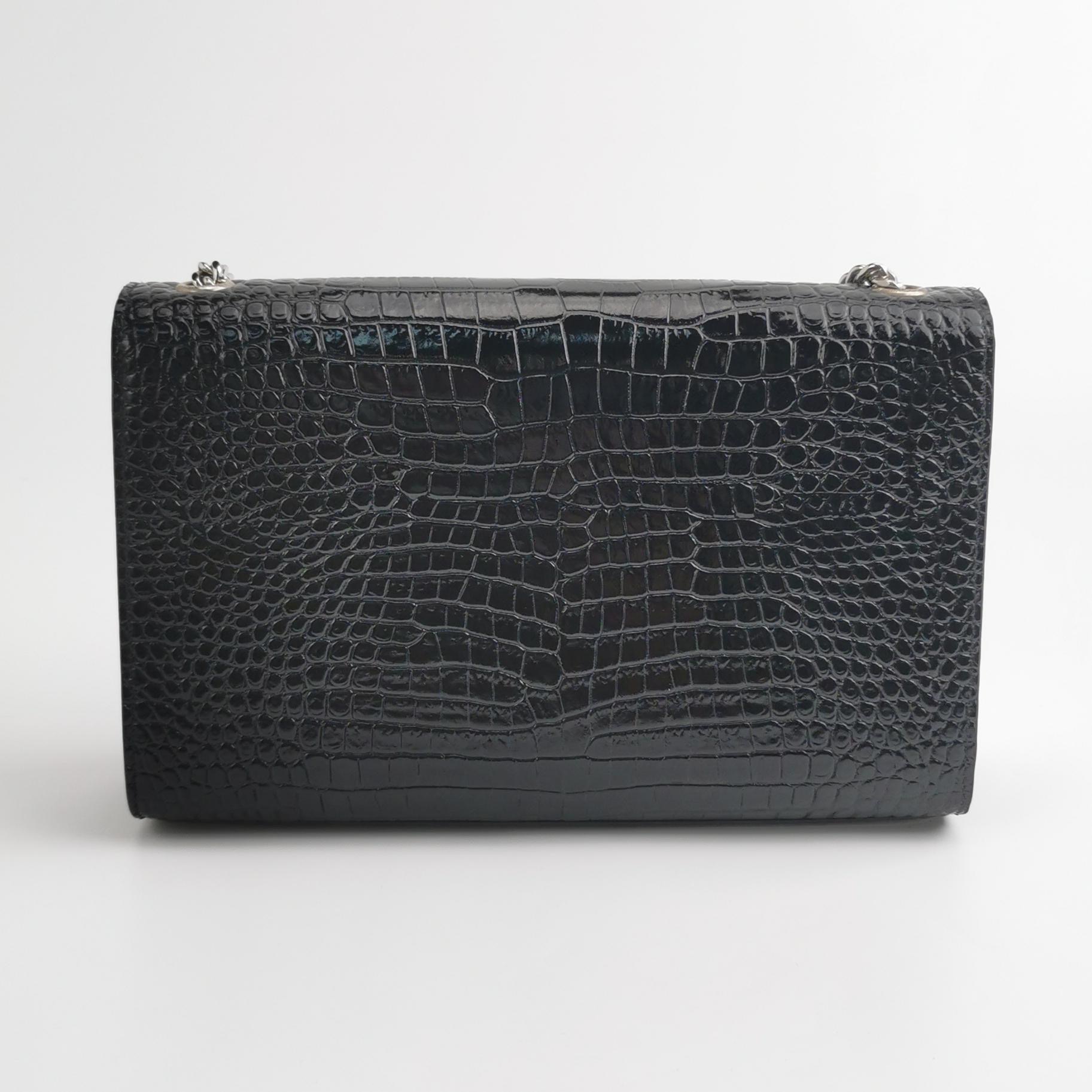 Saint Laurent(YSL) Classic Monogram Tassel Crossbody Bag Crocodile Embossed Leather Medium