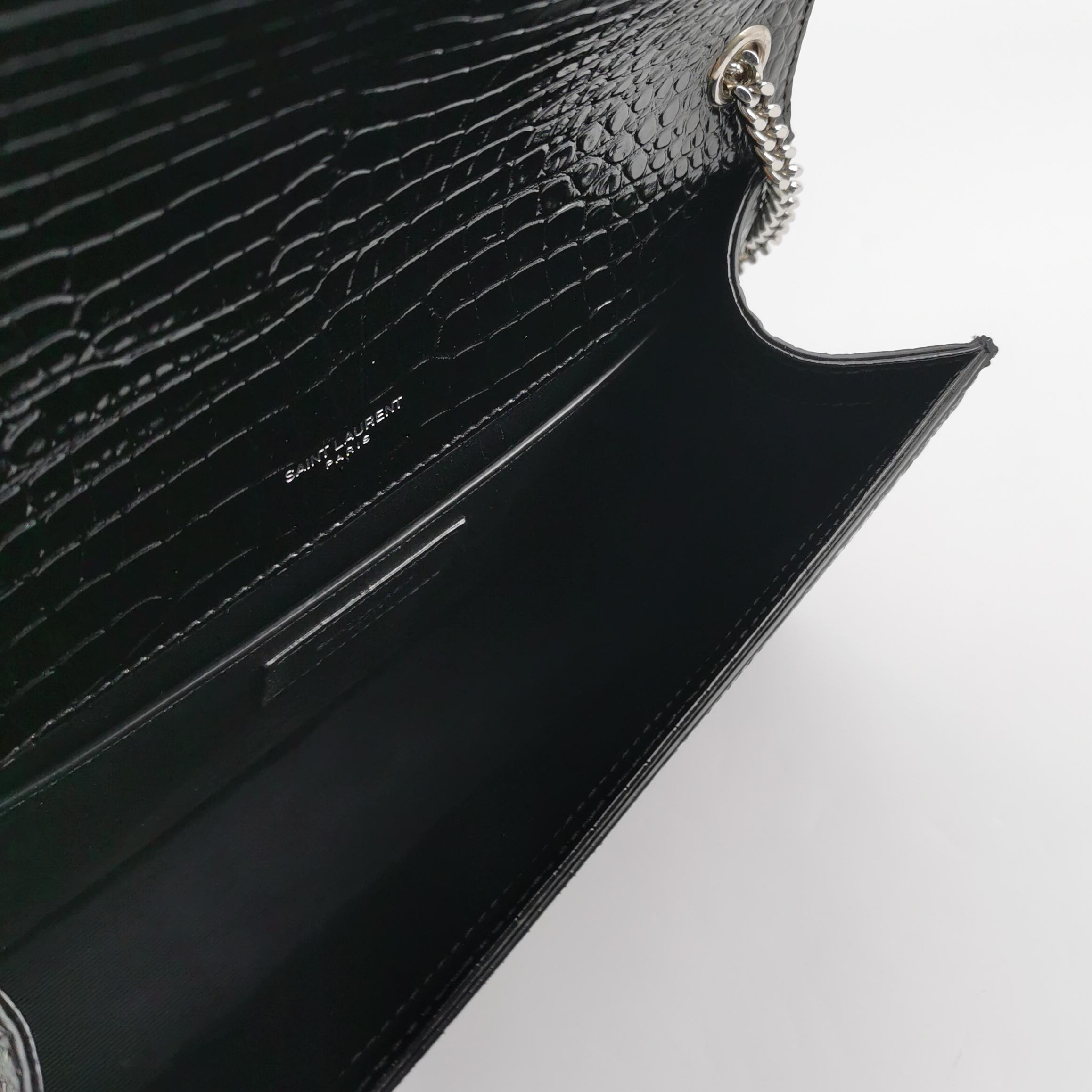 Saint Laurent(YSL) Classic Monogram Tassel Crossbody Bag Crocodile Embossed Leather Medium