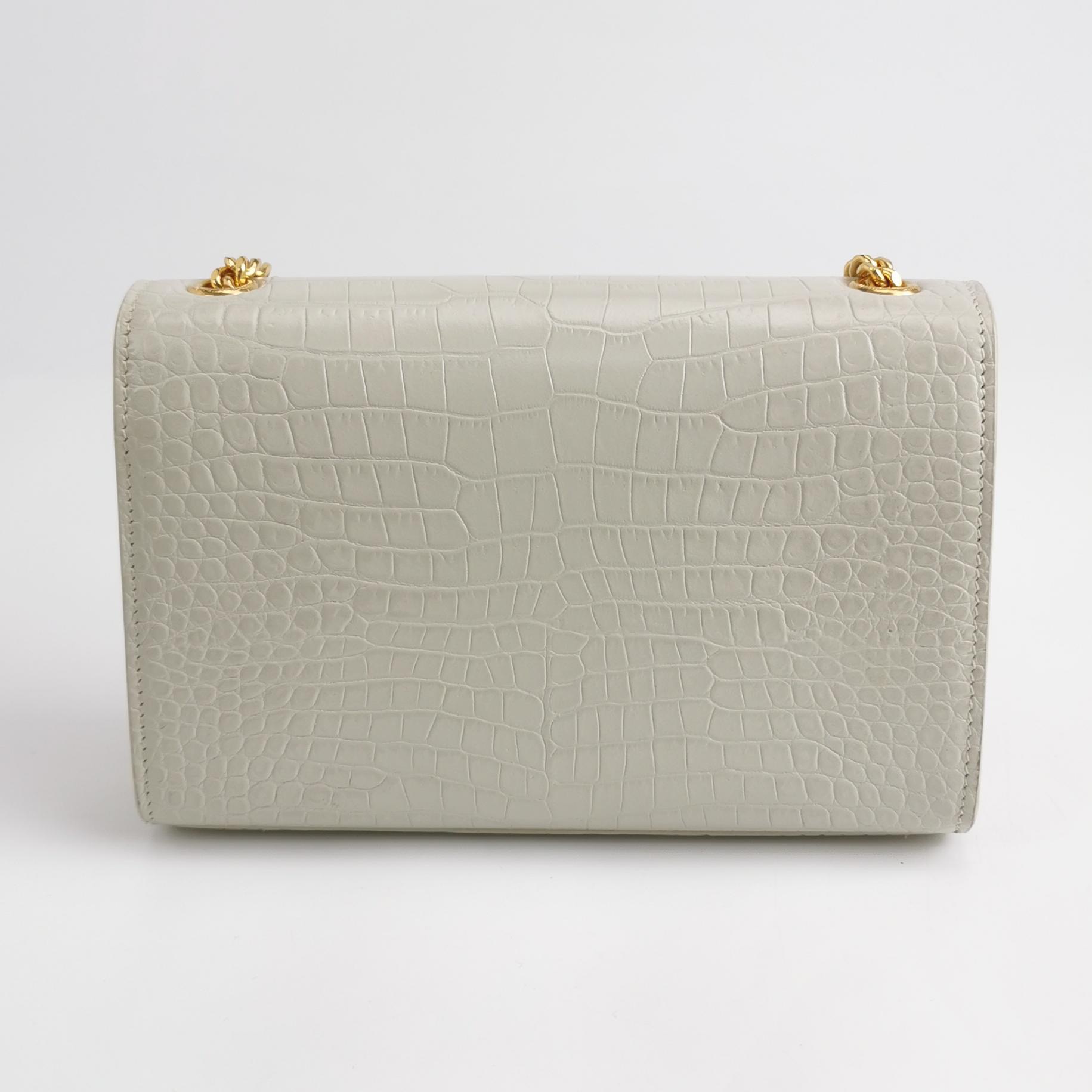 Saint Laurent(YSL) Classic Monogram Tassel Crossbody Bag Crocodile Embossed Leather Small — photo 5 of 15