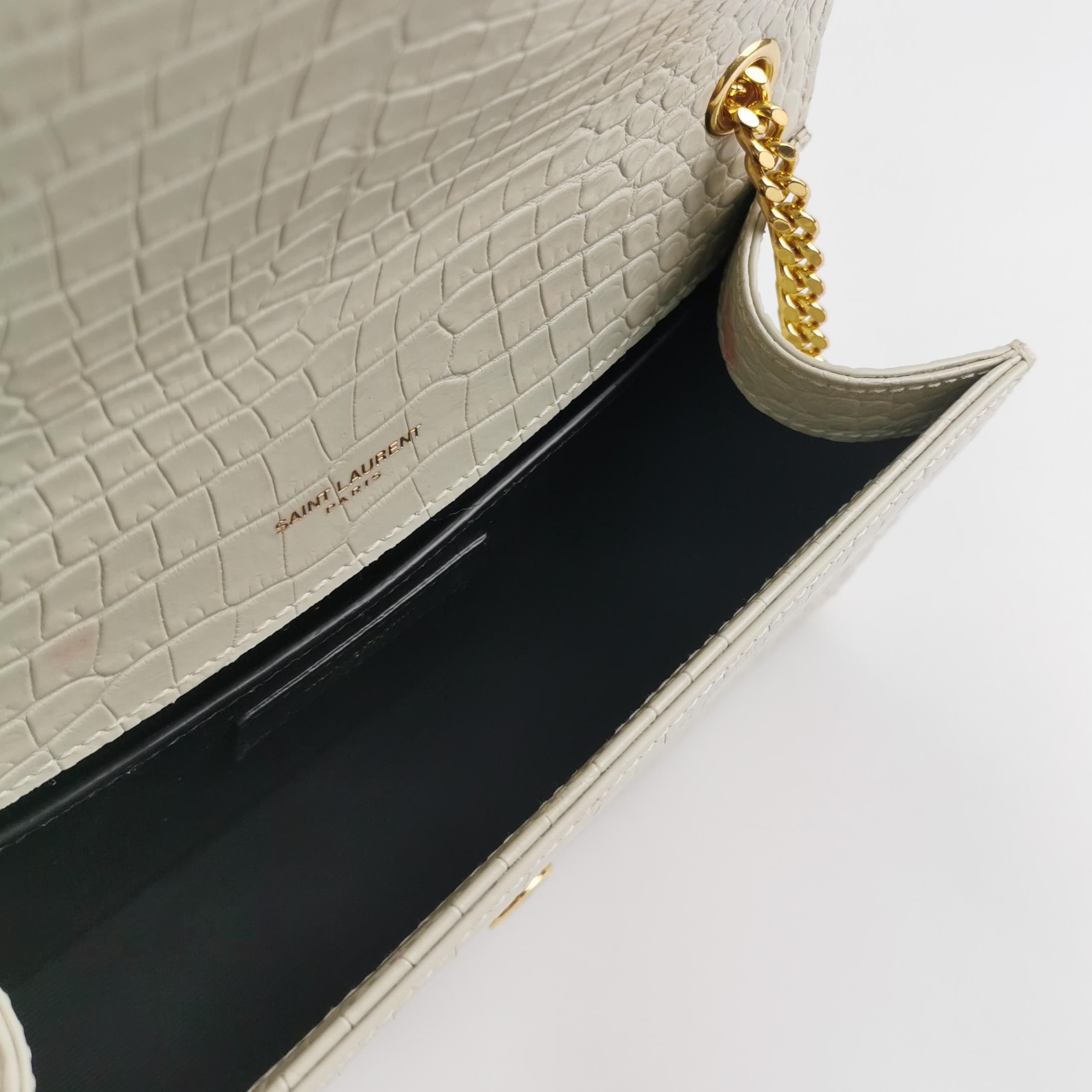 Saint Laurent(YSL) Classic Monogram Tassel Crossbody Bag Crocodile Embossed Leather Small — photo 7 of 15