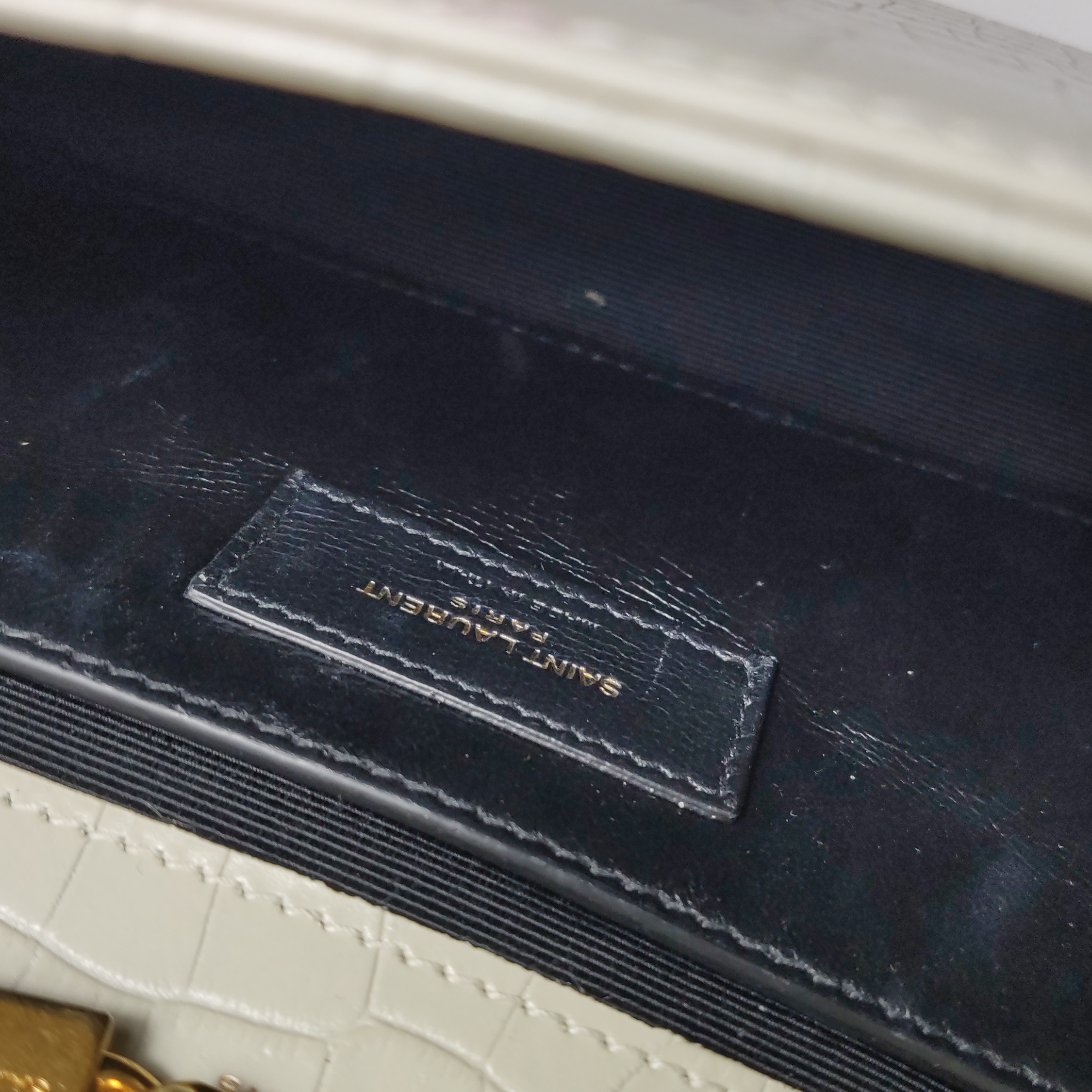 Saint Laurent(YSL) Classic Monogram Tassel Crossbody Bag Crocodile Embossed Leather Small — photo 9 of 15