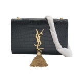 Saint Laurent(YSL) Classic Monogram Tassel Crossbody Bag Crocodile Embossed Leather Small — thumbnail 1