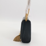 Saint Laurent(YSL) Classic Monogram Tassel Crossbody Bag Crocodile Embossed Leather Small — thumbnail 4