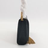 Saint Laurent(YSL) Classic Monogram Tassel Crossbody Bag Crocodile Embossed Leather Small — thumbnail 3