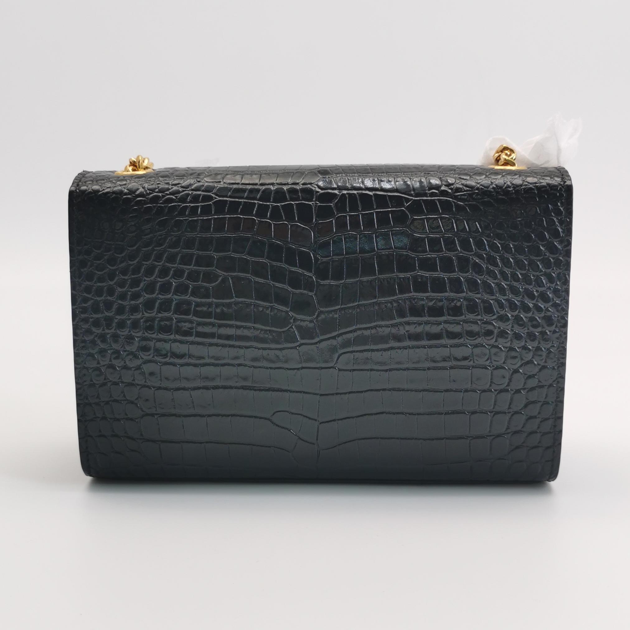 Saint Laurent(YSL) Classic Monogram Tassel Crossbody Bag Crocodile Embossed Leather Small — photo 5 of 13