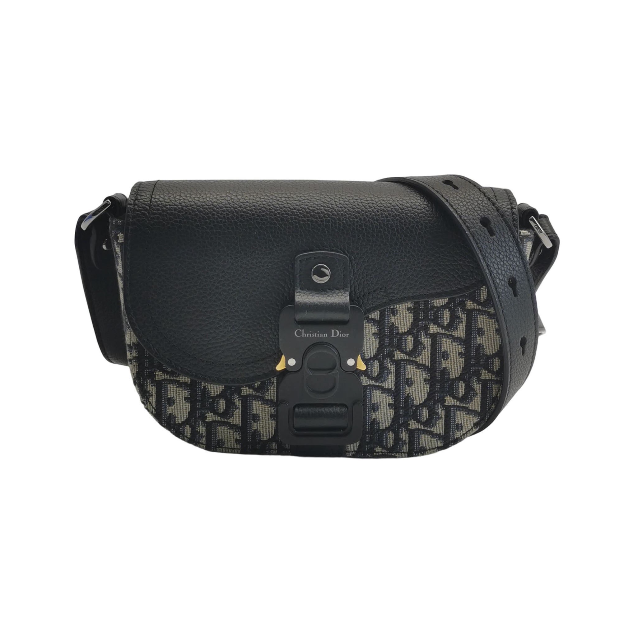 Christian Dior Saddle Buckle Flap Messenger Bag Oblique Canvas and Leather Mini — photo 1 of 13