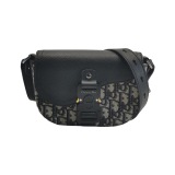 Christian Dior Saddle Buckle Flap Messenger Bag Oblique Canvas and Leather Mini — thumbnail 1