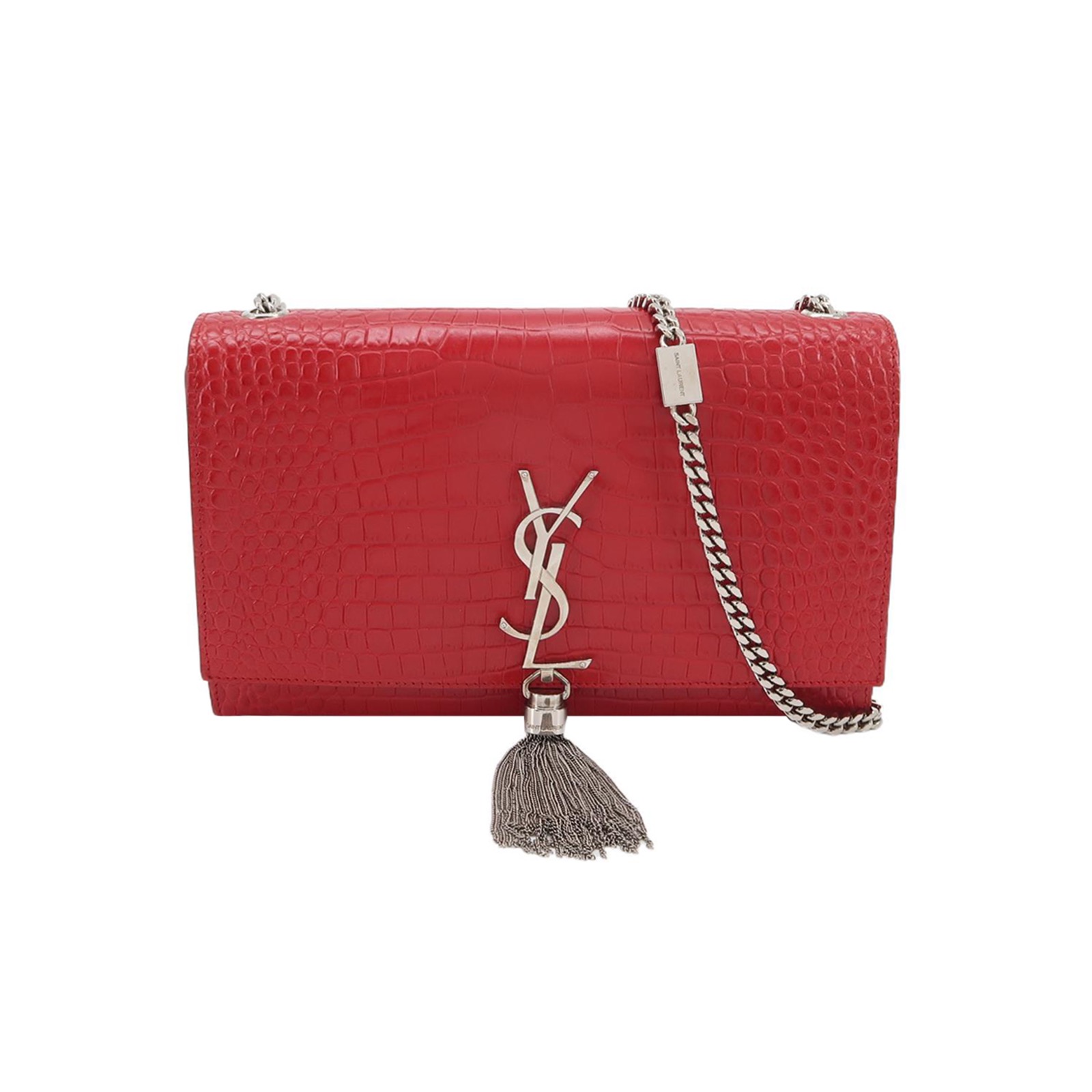 Saint Laurent(YSL) Classic Monogram Tassel Crossbody Bag Crocodile Embossed Leather Medium