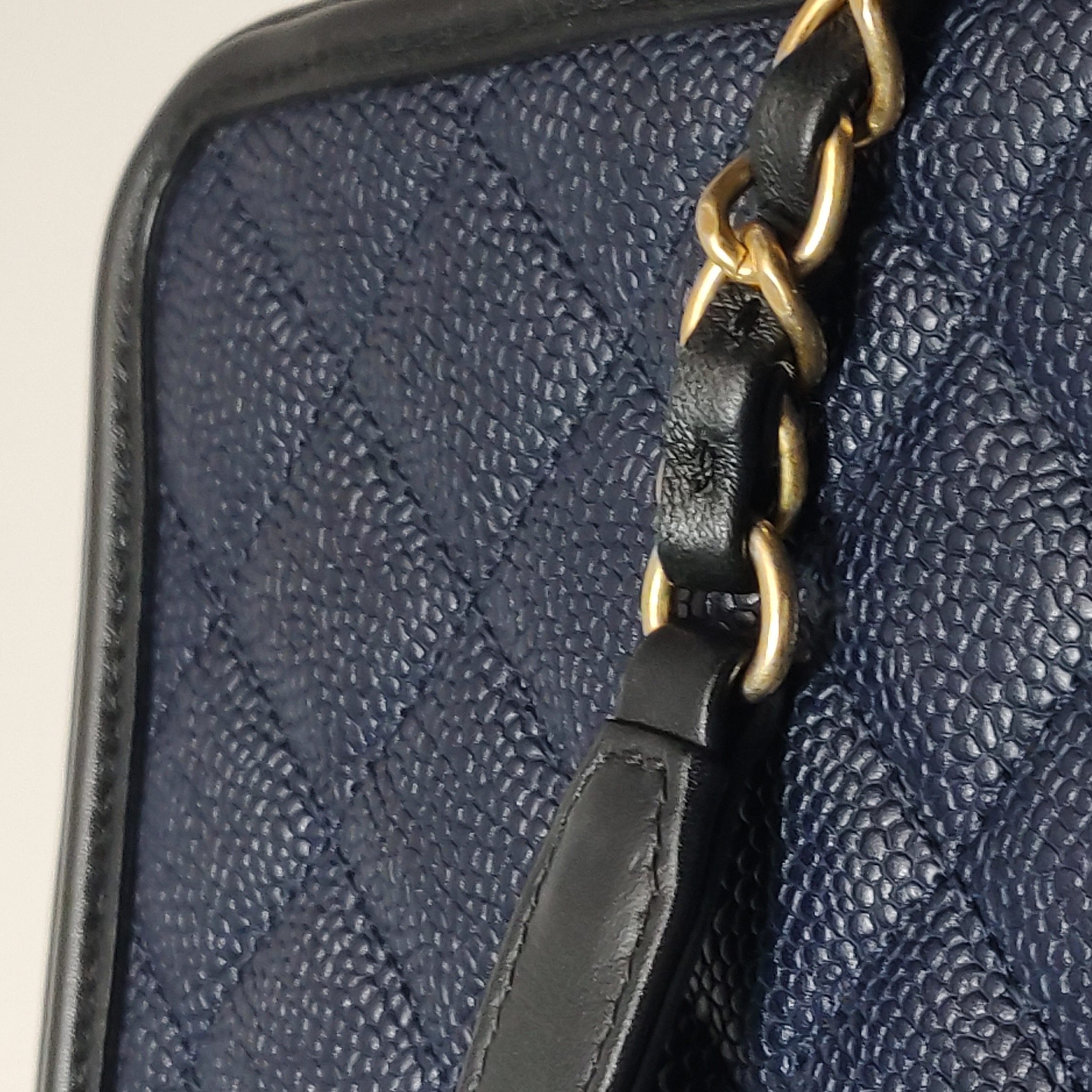 Chanel Filigree Vanity Case Quilted Caviar Medium
