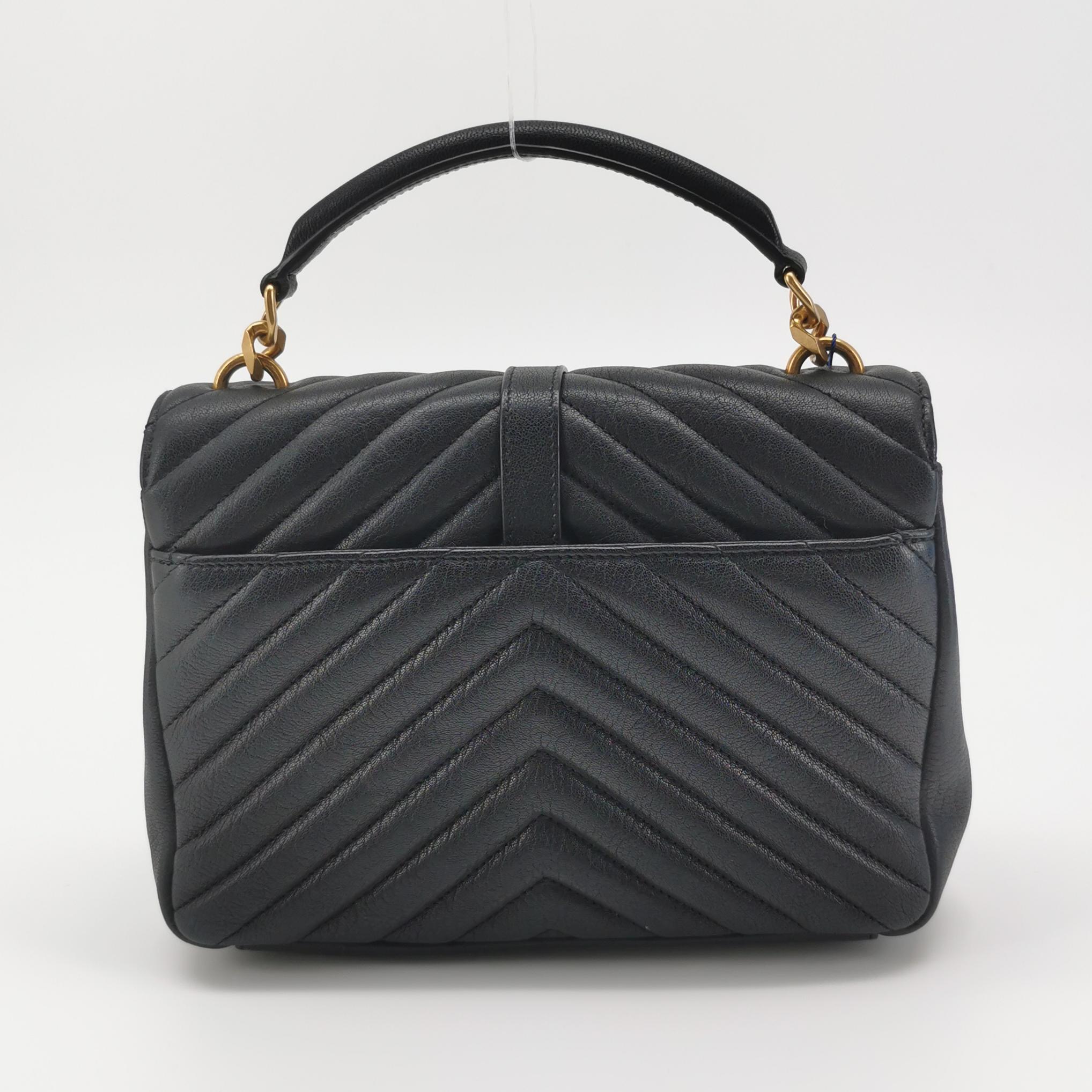 Saint Laurent(YSL) Classic Monogram College Bag Matelasse Chevron Leather Medium — photo 5 of 12