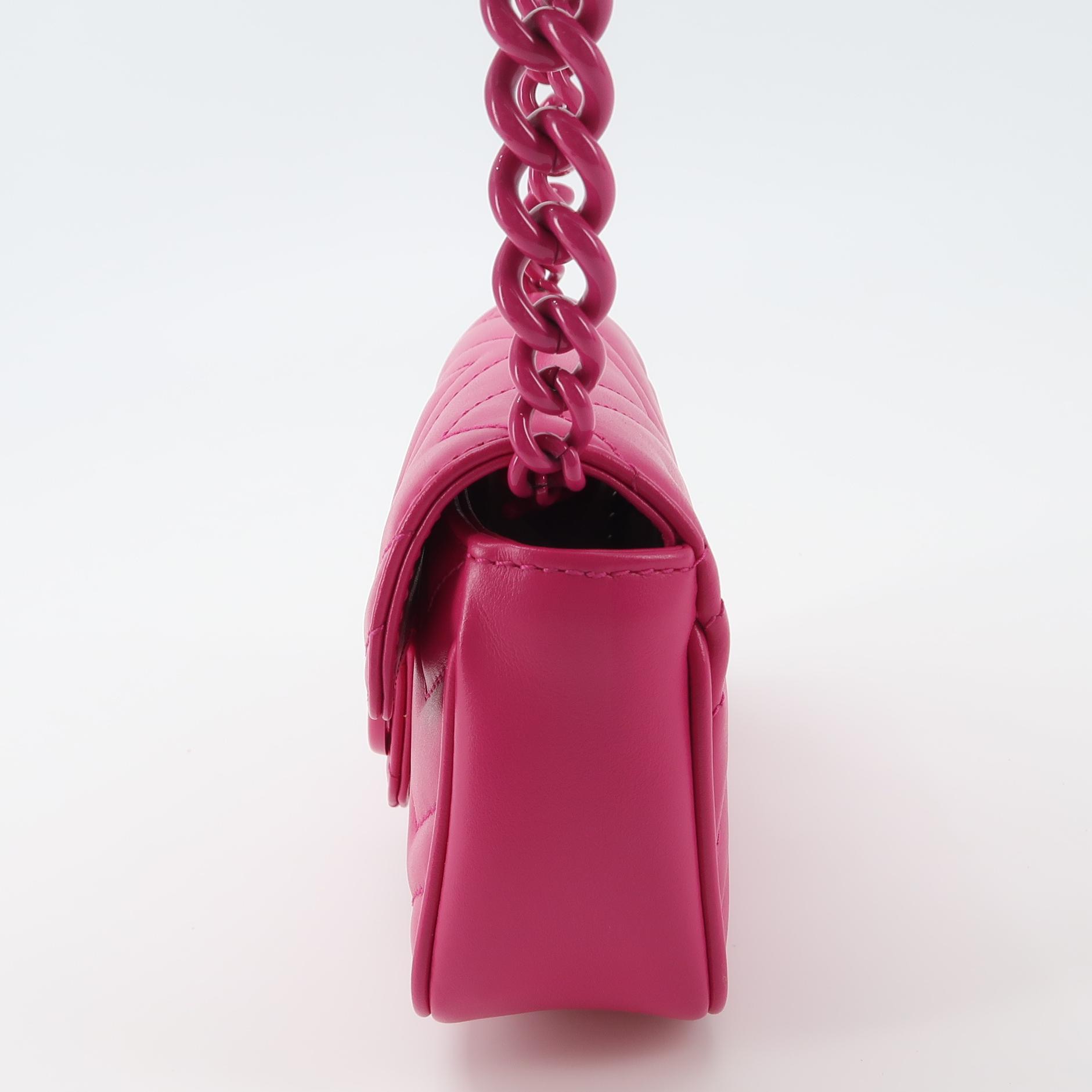 Gucci GG Marmont Flap Bag Matelasse Leather Super Rose Pink  Mini — photo 4 of 16