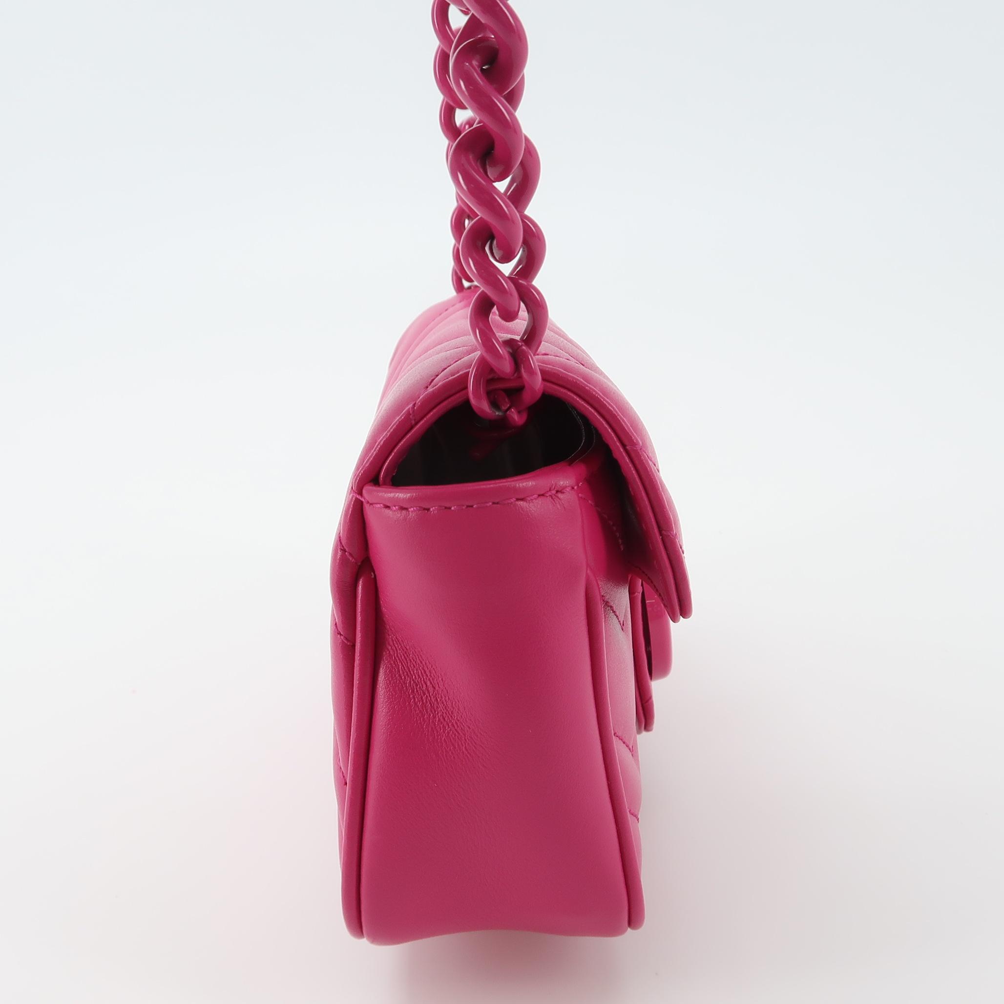 Gucci GG Marmont Flap Bag Matelasse Leather Super Rose Pink  Mini — photo 3 of 16