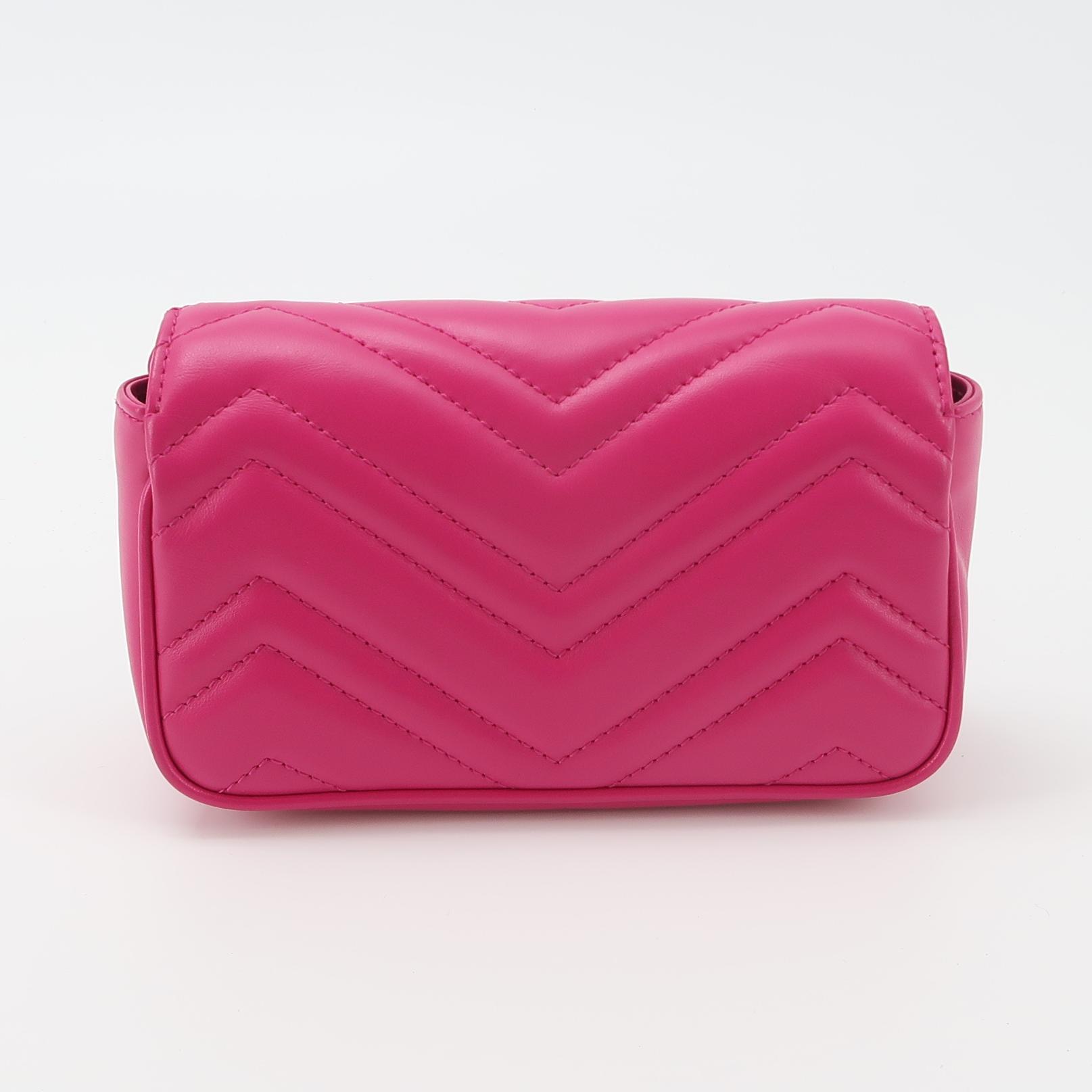 Gucci GG Marmont Flap Bag Matelasse Leather Super Rose Pink  Mini — photo 5 of 16