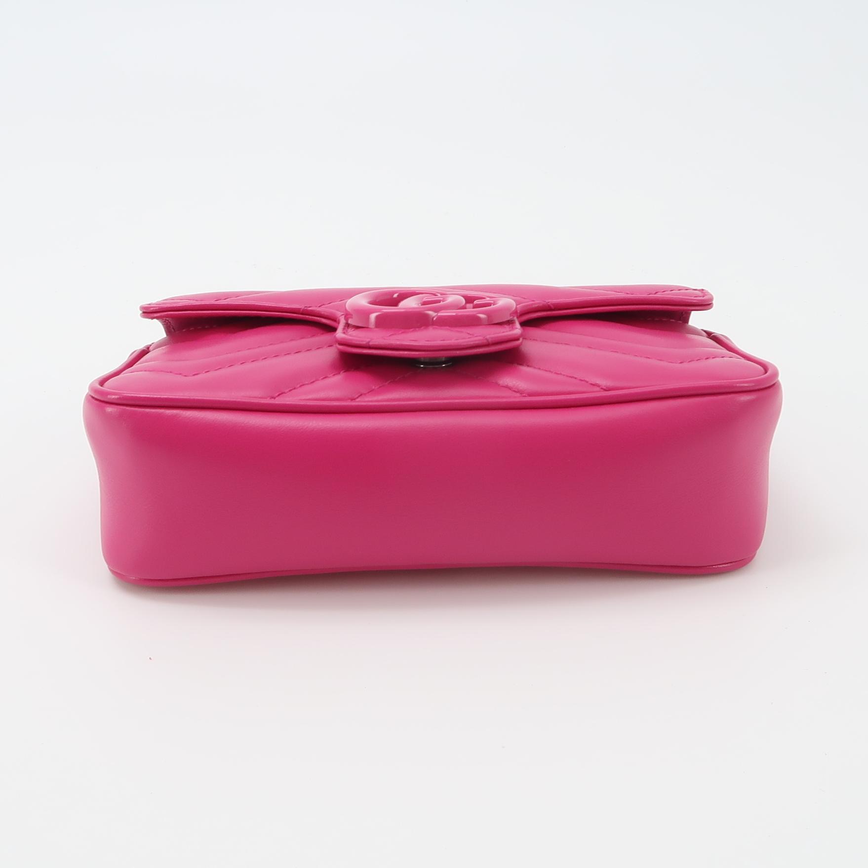 Gucci GG Marmont Flap Bag Matelasse Leather Super Rose Pink  Mini — photo 6 of 16